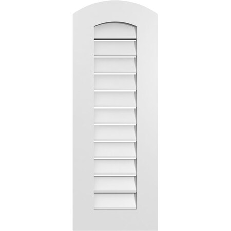 Ekena Millwork Arch Top Surface Mount PVC Gable Vent: Non-Functional, w/ 3-1/2"W x 1"P Standard Frame, 14"W x 36"H GVPAR14X3601SN